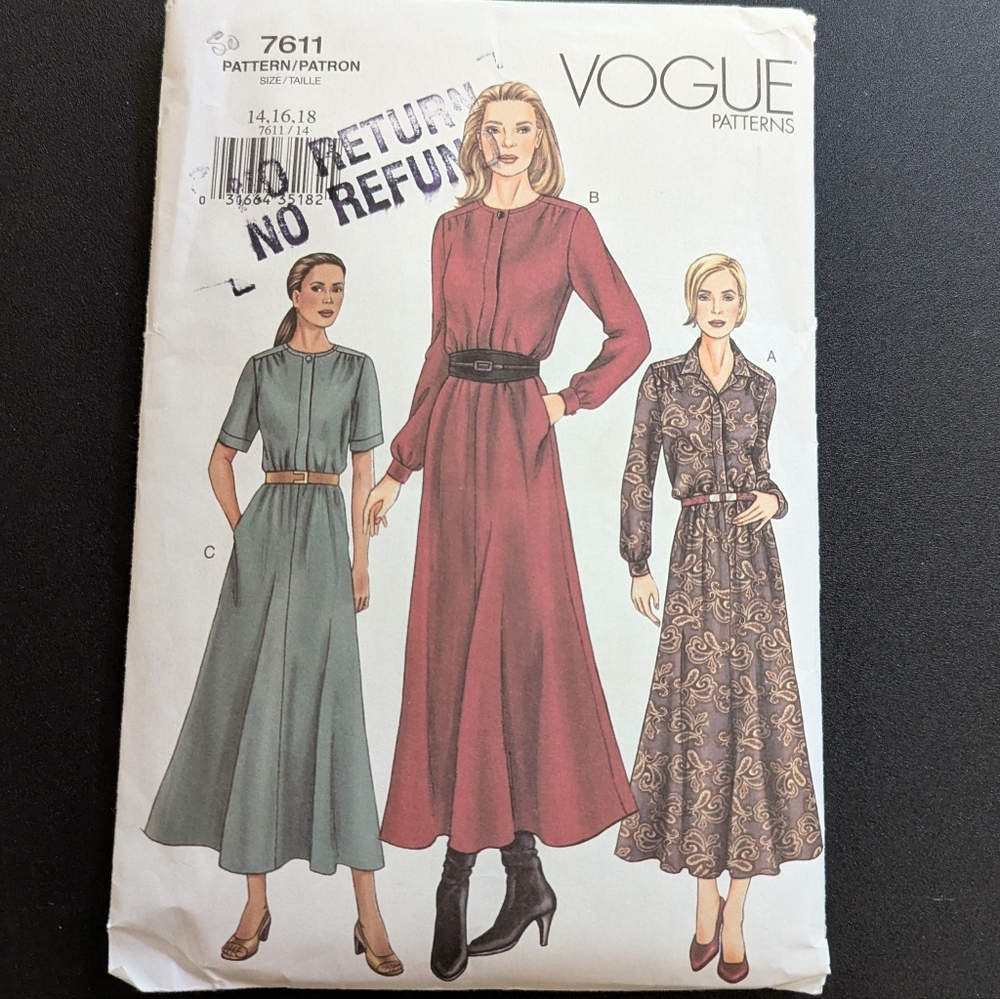 Vogue Women's Dress Pattern 7611